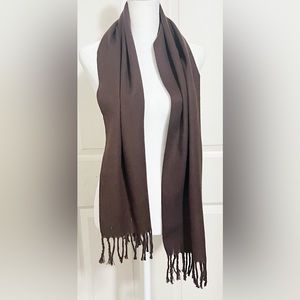 Rigs & Rossi 100% Cashmere  Fringes Scarf Black Unisex